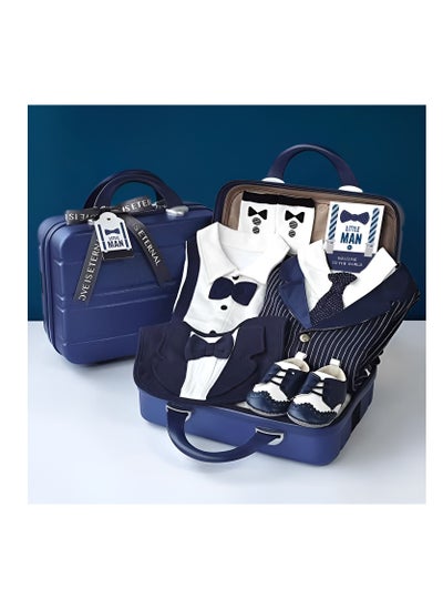 اشتري Newborn Baby Luxury Giftset for Boys in Premium Suitcase with Jumpsuits 9 in 1 في الامارات