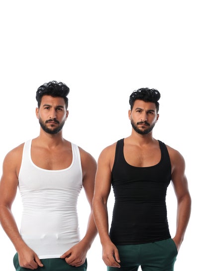 Buy Bundle Of Two Sleeveless Solid Men Undershirt in Egypt