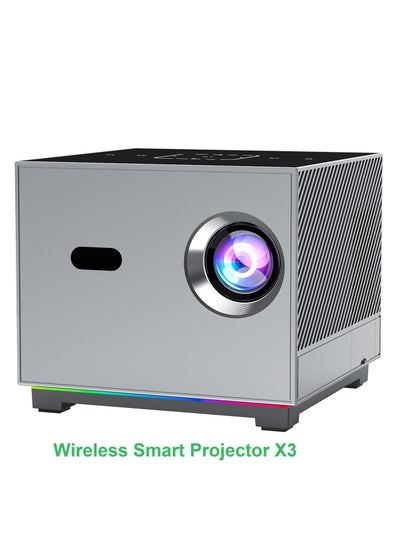 اشتري Wireless Smart Projector X3 T972 HD Bluetooth Projector Mini Portable 8K ARGB Color Lighting Electric Focus+4-Point Keystone Correction في السعودية