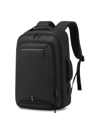 اشتري Rahala Rl-5306 Expandable 15.6 Inch Laptop Travel Backpack Waterproof Business USB, Black في مصر