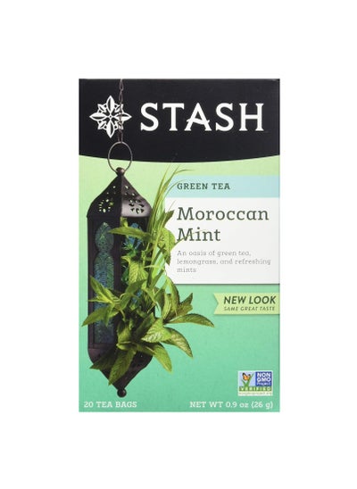 Buy Stash Green Tea Moroccan Mint 20 Bags 26g in UAE