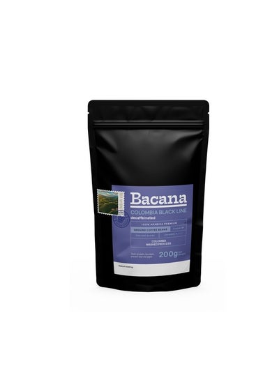 Buy Bacana Black Line Colombia Decaffeinated Ground Coffee Beans 200g in UAE