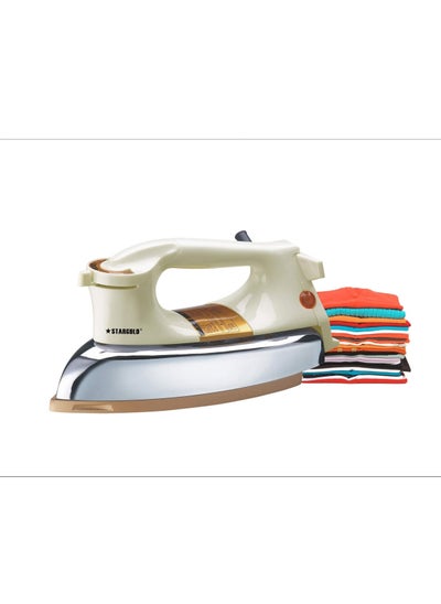 Buy 1200W Heavy Weight Dry Iron with Auto Shut-Off and 1.8m Long Cable – Gold Finish in Saudi Arabia