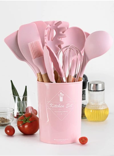 Buy Silicone Utensils Set With Plastic Holder in Saudi Arabia