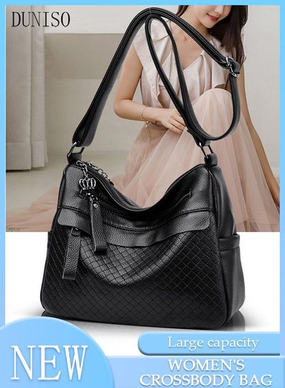 اشتري Crossbody Bag For Women Waterproof Wear Resistant Shoulder Bag Large Capacity Softable Faux Leather Cross-body Pack With Adjustable Strap For Ladies في الامارات