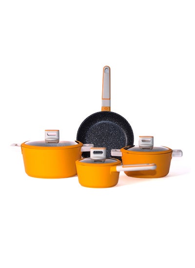 Buy 7 Pieces Cookware Set Orange Granite 16/20/24 cm in Saudi Arabia