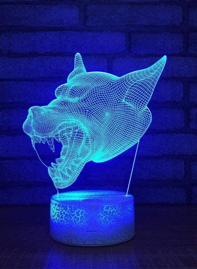 Buy 3D Illusion Lamp LED Multicolor Night Light Wolf Head Table Lamp Colorful Acrylic Touch Switch Home Decor Christmas Gift Children s Sleep Lamp Room Decoration in UAE