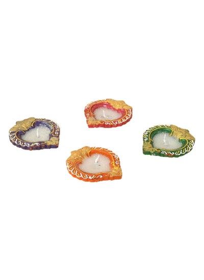 اشتري Omisha Clay Diya, Multicolour - Set of 4 في الامارات