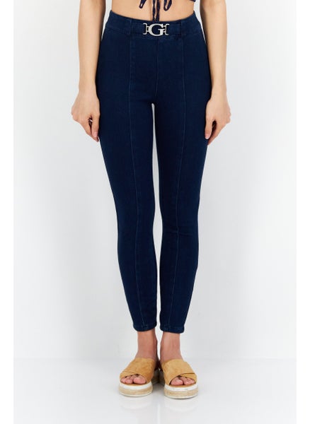 اشتري Women Regular Fit Plain Denim Jeans, Blue في الامارات