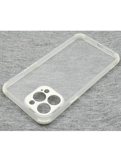 Buy IPhone 13 Pro Max (6.7 Inch) Transparent Anti-Shock Case With Colored Buttons - White in Egypt