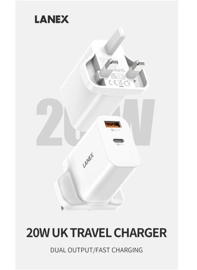 اشتري LC63U Travel Charger Head With 20 W Power Output With 2 Output (Type C & USB A) في الامارات