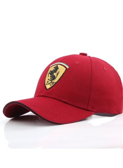 Buy Ferrari Logo Embroidered Adjustable Baseball Caps for Men and Women Hat Travel Cap Car Racing Motor Hat in Saudi Arabia