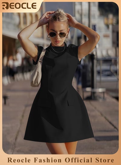 Womens Summer Dress Mock Neck Short Sleeve Bodycon Party Club Mini Dresses  price in UAE | Noon UAE | kanbkam