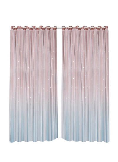 اشتري 1PC Star Hollowed Out Blackout Curtains for Bedroom Kids Curtains Twinkle Star Overlay Curtains for Nursery Double Layer Grommet Thermal Insulated Drapes 1PC 100cm x 250cm في السعودية