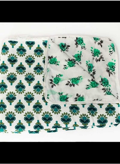 Buy Reversible baby dohar green floral print in UAE