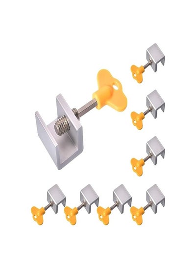 اشتري Home Clearance Sale Sliding Window Locks Adjustable Security Window Lock Window Stoppers Aluminum with Key Childproof Safety Window Lock Clamps for Vertical Horizontal Slide Door Windows(8 Sets) في الامارات