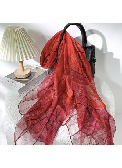 Buy Fashion Luxury Silk Scarf Lightweight ShawlRed Red in Saudi Arabia