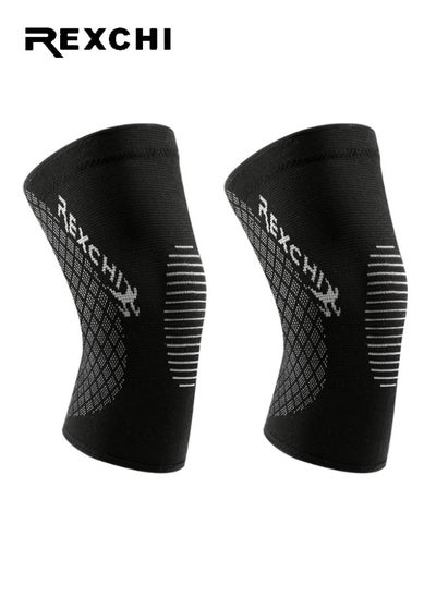 Buy REXCHI Sports Knee Brace - Best Non-Slip Knee Brace For Men And Women Knee Pain, Compression Knee Brace For Running Exercise Walking Sports Arthritis ACL Tear Meniscus Knitted Knee Sleeve in UAE