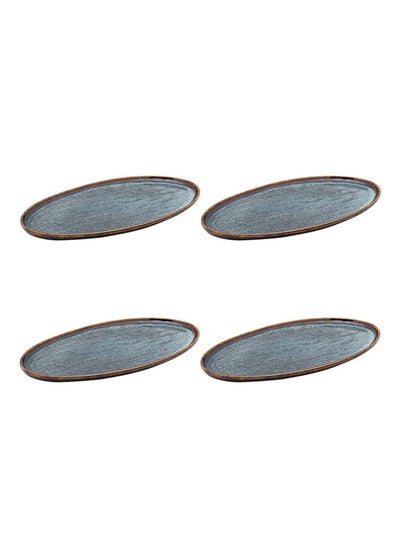 Buy 4-piece porcelain oval plate set 10 Inch in Saudi Arabia