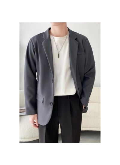 اشتري Stylish Casual Mens Blazer Spring Autumn Dark gray high-end في السعودية