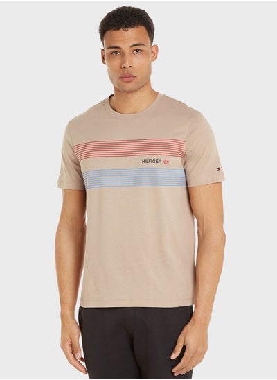 Buy Striped Crew Neck T-Shirt in UAE