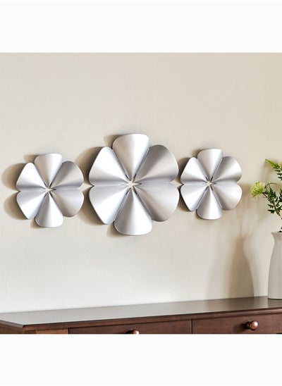 Buy Elbay 3-Piece Decorative Metal Wall Accent Set 35 x 35 x 3.5 cm in Saudi Arabia