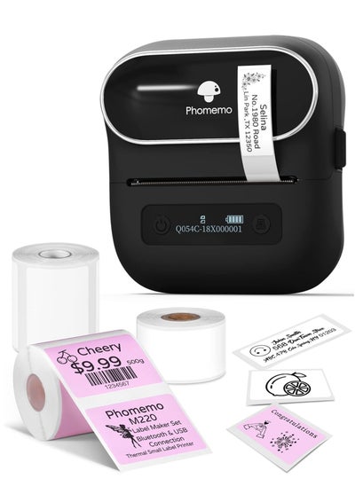 Buy M110 Label Printer Portable Bluetooth Thermal Mini Label Maker Printer Apply to Labeling Compatible with Android & iOS System With 1 40×30mm Label Black in UAE