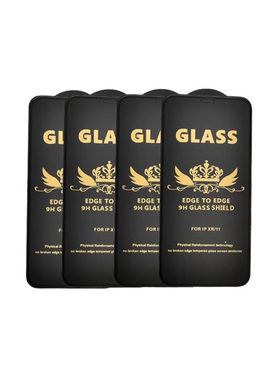 Buy G-Power 9H Tempered Glass Screen Protector Premium With Anti Scratch Layer And High Transparency For Iphone XR   Set Of 4 Pack 6.1" - Black in Egypt