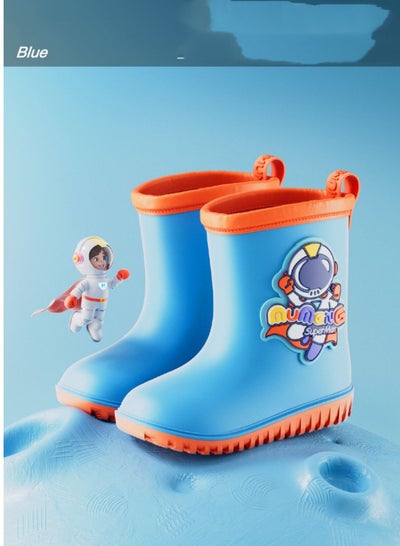 Buy Children's Rain Boots Cartoon Anti-slip Light Blue in Saudi Arabia