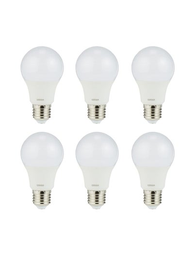 Buy Osram Led Value Classic A, Frosted 5.5W, Screw Base E27, Cool White/4000K Pack Of 6 in UAE