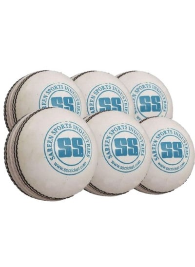 Buy SS County White Cricket Ball Pack of 6 in UAE