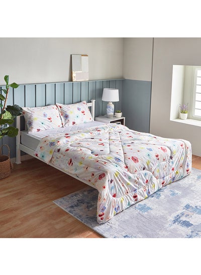 اشتري Flora Chrsy 3-Piece Microfibre Queen Comforter Set 240 x 200 cm في الامارات