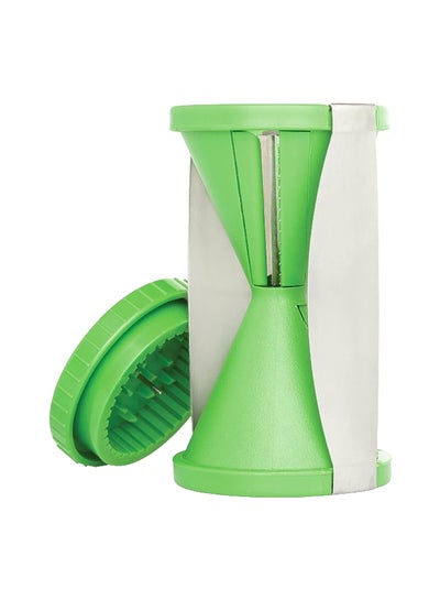 Buy Dishwasher Safe Easy-Turn Kitchen Spiral Manual Vegetable Slicer Green and White 4.75 x 2.75 x 2.75 Inch 43772 in Saudi Arabia