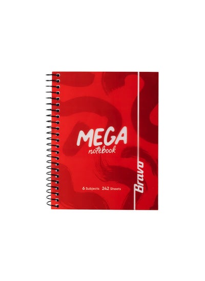 Buy New Mega Notebook medium - 6 Subjects – Red in Egypt