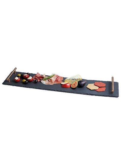 Buy Kitchencraft Kitchen Craft Slate Serving Platter With Handles, 60 cm X 15 cm Size, Black, 60 X 15 X 3.5 cm in UAE