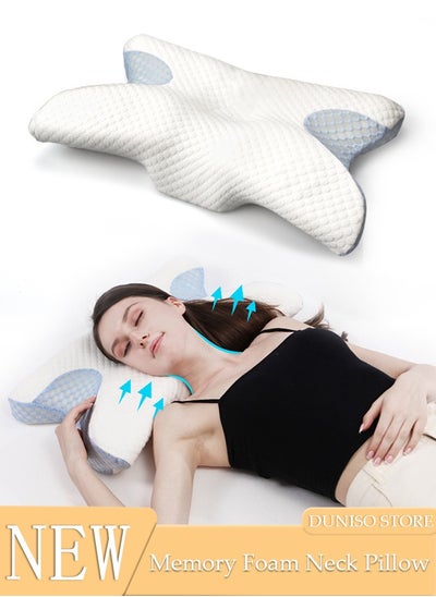 Buy Super Comfort Ergonomic Pillow for Neck Head and Shoulder Pain Relief Contour Support Pillows for Bed Sleeping Orthopedic Cervical Spine Stretch Pillow for Side Back Stomach Sleeper in UAE