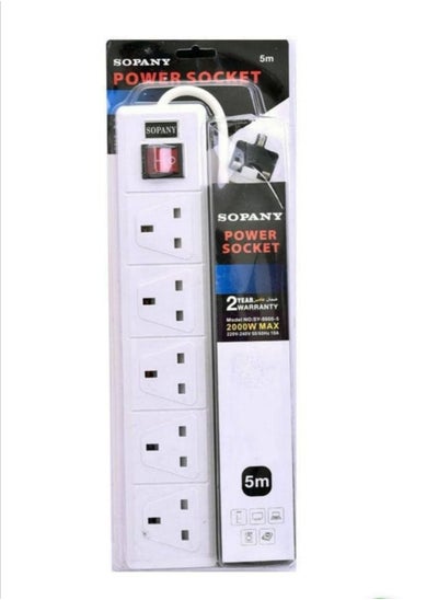 Buy Electrical connection with five multi-purpose outlets, 5 meters long in Saudi Arabia