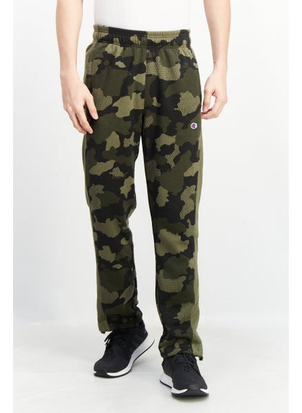 Buy Men Sportswear Fit Camouflaged Jogger Pants, Green/Black in UAE