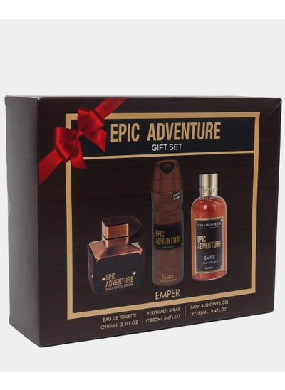 Buy Emper Epic Addict Eau De Toilette Gift Set 100ml Eau De Toilette, 200ml Body Spray and 250ml Shower Gel by Epic Addict in Saudi Arabia