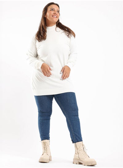 اشتري Ribbed Hem Plain Pullover في مصر