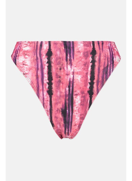 اشتري Women Abstract Print Bikini Bottom, Fuchsia/Black Combo في الامارات