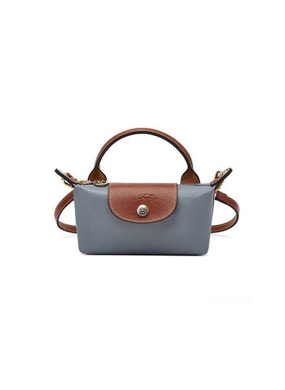 اشتري Longchamp Women's Classic Fashion Versatile Mini Makeup Bag, Handbag, Shoulder Bag, Handheld Small Bag Steel gray في الامارات