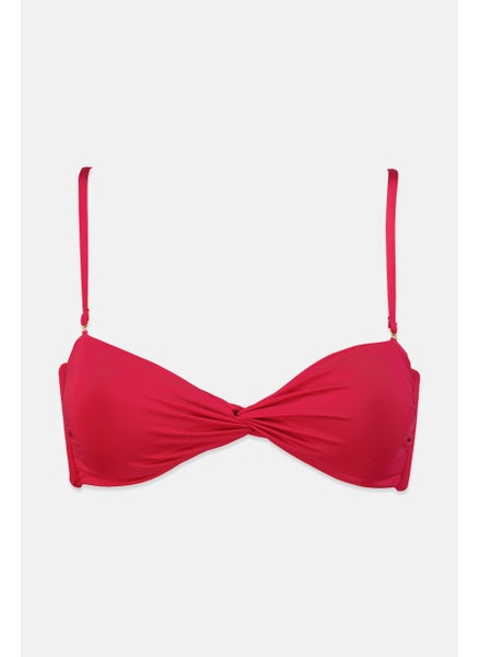 Buy Women Padded Plain Bikini Top, Fuchsia in Saudi Arabia