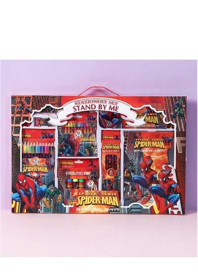 Buy Spider-Man  Stationary Kit For kids - 41Pcs Items Pencil Box Colours Eraser and Sharpener -Return Gift kids/Spider-Man School kids Set Return Gifts in UAE