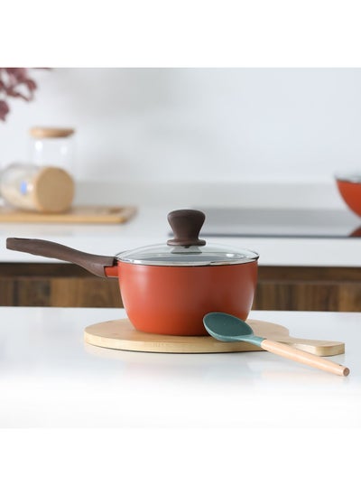 Buy Danube Impression Sauce Pan with Lid -Orange in UAE