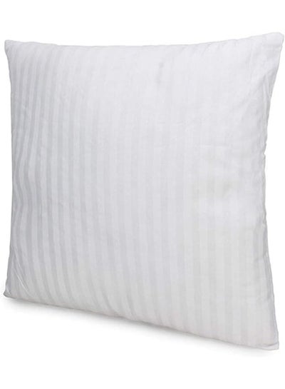 Buy Soft Stripe Hotel Cushion 45 X 45 Cm Stripe1 White Polyester in Saudi Arabia