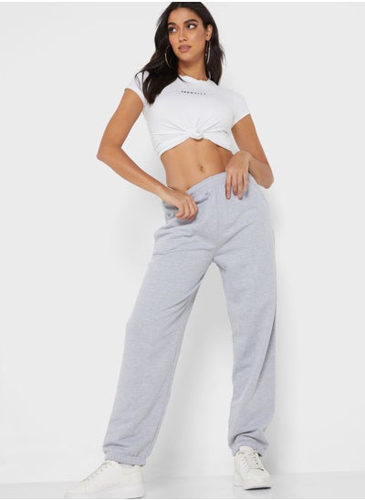 Buy Drawstring Detail High Waist Joggers in UAE