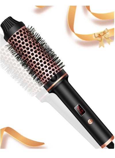 اشتري 1.5 Inch Thermal Brush Curling Iron Brush, Volumizing Brush Heated Round Brush Ceramic Tourmaline Ionic Curling Comb Dual Voltage Travel Curling Iron with Brush, 10 Temperature Settings LCD Display في الامارات