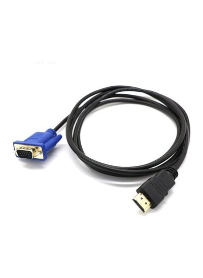 اشتري كابل محول HDMI الى VGA HD عالي الدقة، كابل صوت USB نوع دي ذكر، كابل محول الفيديو للتلفزيون HD عالي الدقة وشاشة الكمبيوتر واللاب توب بطول 1.5 متر في مصر