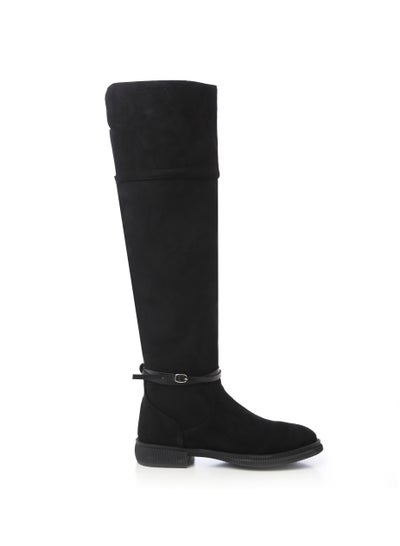Buy Suede Black Boots For Women in Egypt